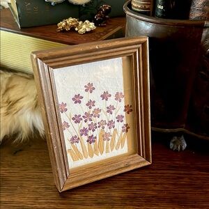Purple Dried and Pressed Flower Art